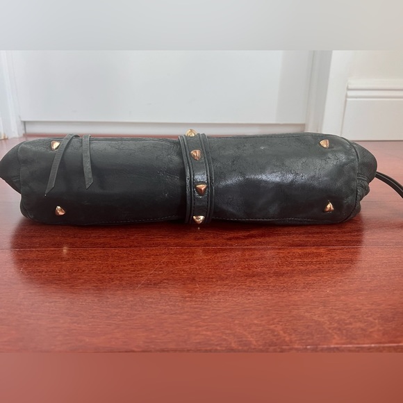 Botkier black studded leather purse / laptop bag - Picture 2 of 5